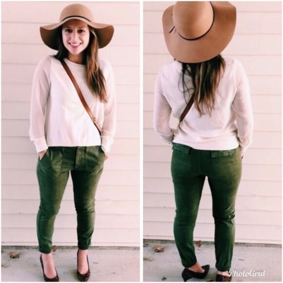 J. Crew 25 9" Cargo Toothpick Distressed Fatigue - Picture 4 of 7